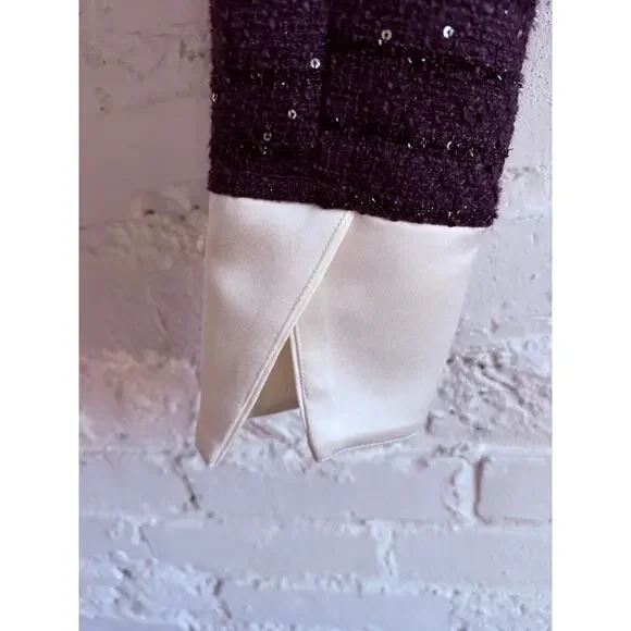 Miss Rosier Brigitte Purple Tweed Jacket & Mini Skirt Set NWT M Fits Small - Picture 6 of 14